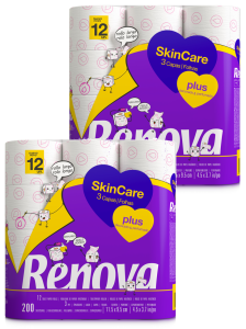 2x Papier toaletowy Renova Skin Care Plus 12 szt