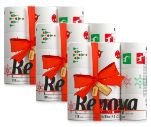 3x Świąteczny papier toaletowy Renova 9 szt 
