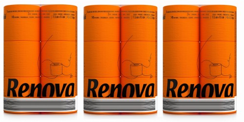 3x Pomarańczowy papier toaletowy Renova 6 szt
