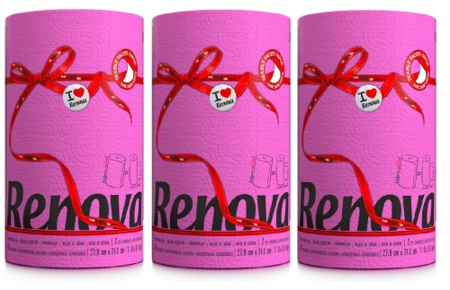 3x Różowy Ręcznik Papierowy Renova
