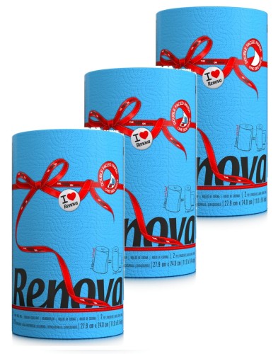 3x Niebieski Ręcznik Papierowy Renova