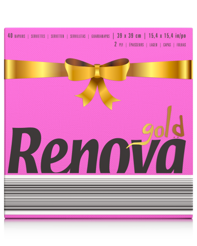 Serwetki stołowe Renova GOLD różowe 40szt