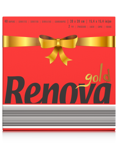 Serwetki stołołowe Renova GOLD czerwone 40sz
