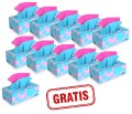 10x chusteczki higieniczne Renova niebiesko-różowe 80szt + 1 gratis