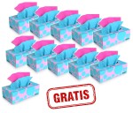 10x chusteczki higieniczne Renova niebiesko-różowe 80szt + gratis