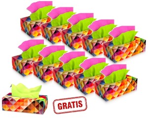 10x chusteczki higieniczne Renova zielono-różowe 80szt + gratis