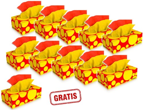 10x chusteczki higieniczne Renova czerwono-żółte 80szt +1 gratis