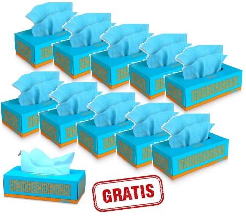 10x chusteczki higieniczne Renova niebieskie 80szt + 1 gratis