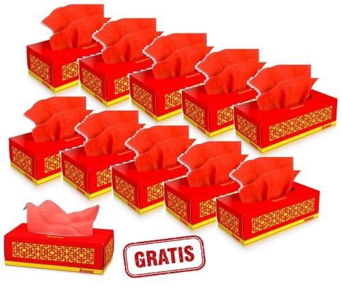 10x chusteczki higieniczne Renova czerwone 80szt + 1 gratis
