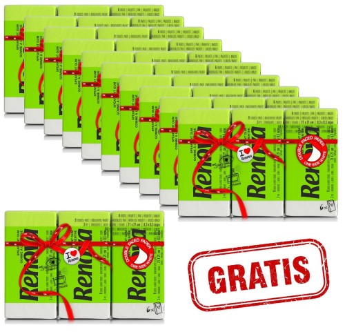 10x Chusteczki higieniczne Renova Red label zielone 6x9szt + 1 gratis
