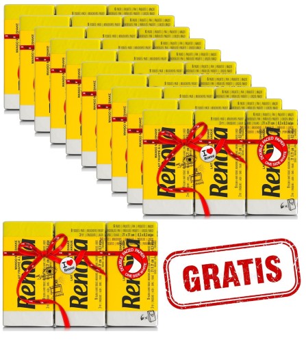 10x Chusteczki higieniczne Renova Red label żółte 6X9szt + 1 gratis