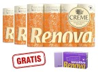 3x Papier toaletowy Renova CREME 12R +gratis