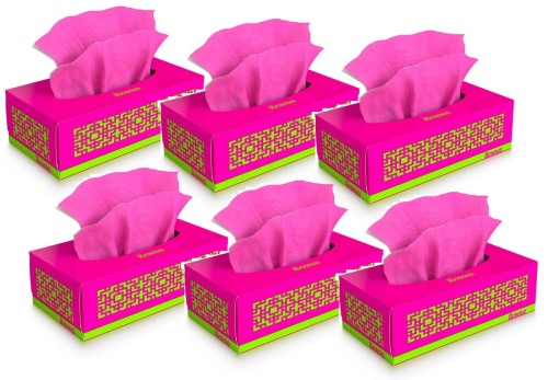 6x Wyciągane chusteczki higieniczne Renova różowe 80szt