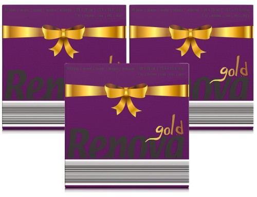 3x Serwetki stołowe Renova GOLD bordowe 40 szt