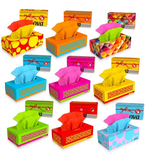 Zestaw DEMO Chusteczki wyciągane Renova 80szt 9 kolorów