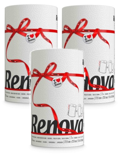 3x Biały Ręcznik Papierowy Renova Red label
