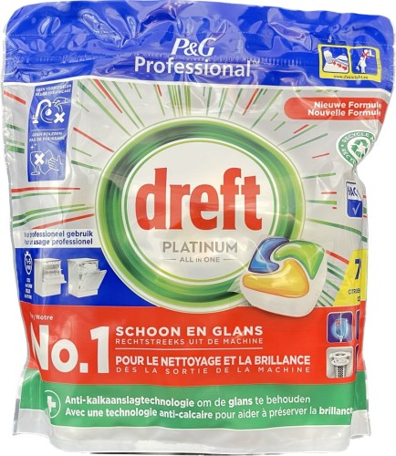 Dreft Platinum All in One Citron tabletki do zmywarki 75sz 1.1kg