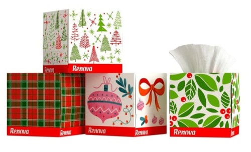 Zestaw Chusteczek Renova Xmas Edotion 4x50szt