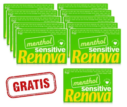 10x Chusteczki higieniczne Renova mentchol 6x9 +gratis