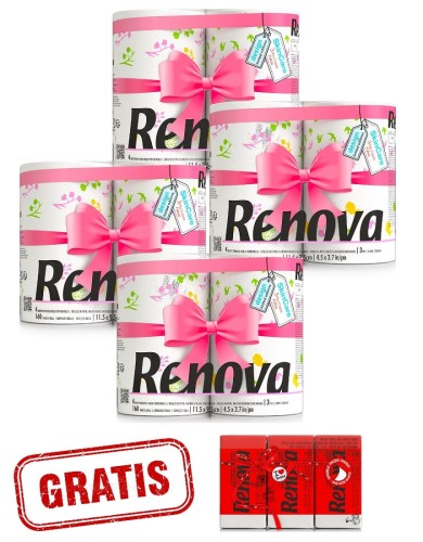 4x Papier toaletowy Renova Spring 4 rolki +gratis