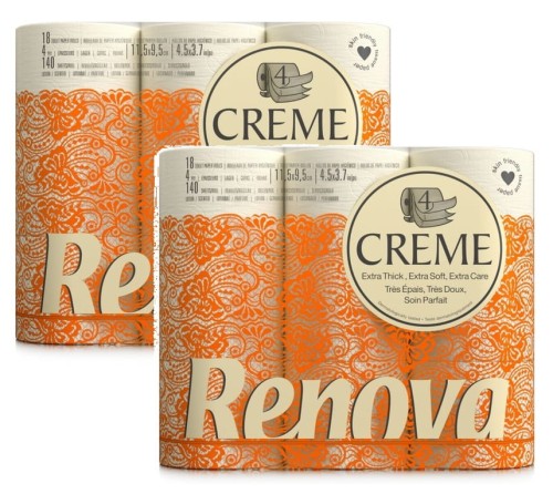 2x Papier toaletowy Renova Creme 18R
