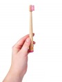 Dziecięca szczoteczka do zębów GoEco BAMBOO różowa