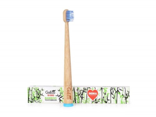 Dziecięca szczoteczka do zębów GoEco BAMBOO niebieska