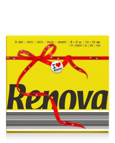 Serwetki papierowe Renova Red Label żółte 70 szt