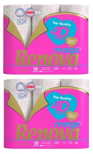 2x Papier toaletowy Renova Magic Rose Deco 18R
