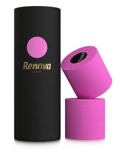 Różowy papier toaletowy Renova tuba premium 3R