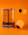Pomarańczowy Papier Toaletowy Renova Zapachowy 16.1m 3-Warstwy 140 Listków 6 Rolek
