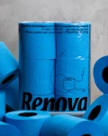 Niebieski Papier Toaletowy Renova Zapachowy 16.1m 3-Warstwy 140 Listków 6 Rolek