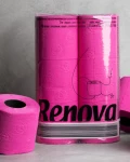 Różowy Papier Toaletowy Renova Zapachowy 16.1m 3-Warstwy 140 Listków 6 Rolek