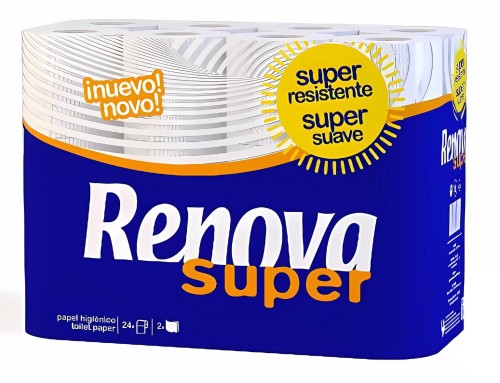 Papier toaletowy Renova Super 16.3m 2-Warstwy 130 Listków 24 Rolki