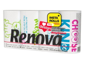 Ręcznik Kuchenny Papierowy Renova Design Nadruki 9.6m 2-Warstwy 40 Arkuszy 4 Rolki