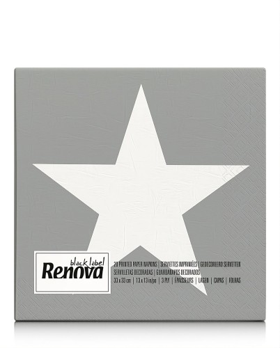 Serwetki Papierowe Ozdobne Renova One Star 33x33 cm 3-warstwy 20 sztuk
