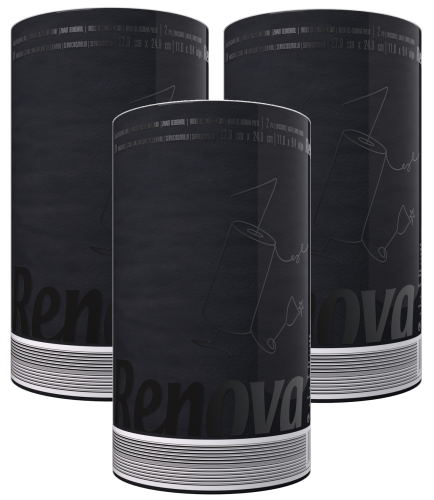 Zestaw 3 ręczników kuchennych Renova Black label czarny