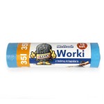 Grube Mocne Worki Na Śmieci 35L Niebieskie 25μm 0.2kg 50x61cm 15szt