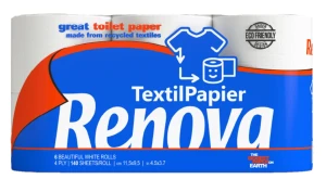 Papier toaletowy Renova Textilpapier 16.1m 4-warstwy 140 Listków 6 rolek