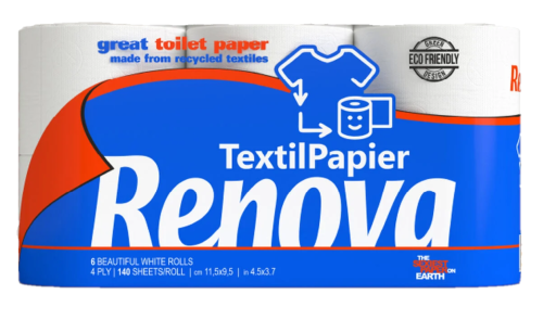 Papier toaletowy Renova Textilpapier 17.3m 3-warstwy 150 Listków 6 rolek