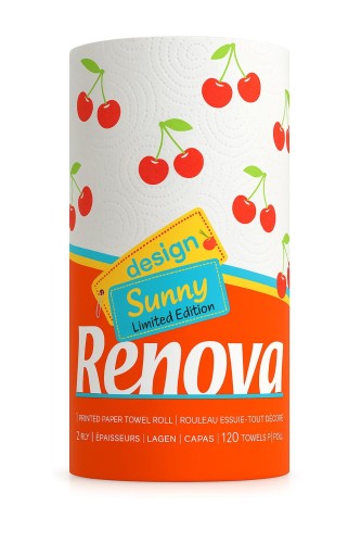 Ręcznik kuchenny papierowy Renova Design Cherries XXL 2 warstwowy 1 Rolka