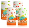 Zestaw 4x Ręcznik kuchenny papierowy Renova Design Sunny XXL 2 warstwowy 1 Rolka