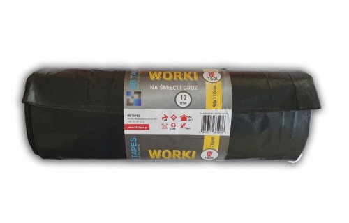 Grube Mocne Worki Na Śmieci 240L Czarne 55μm 1.10kg 90x140cm 10szt