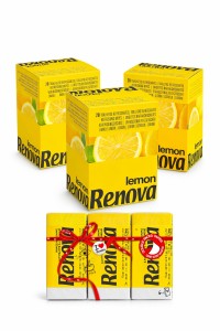 3x Chusteczki odświeżające Renova o delikatnym zapachu cytryny 20szt +gratis
