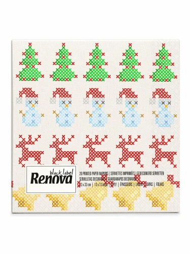 Serwetki Renova Xmas Cross-Stitch 20szt 33x33cm
