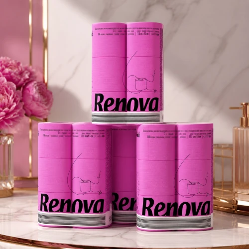 Różowy papier toaletowy Renova 4 opakowania