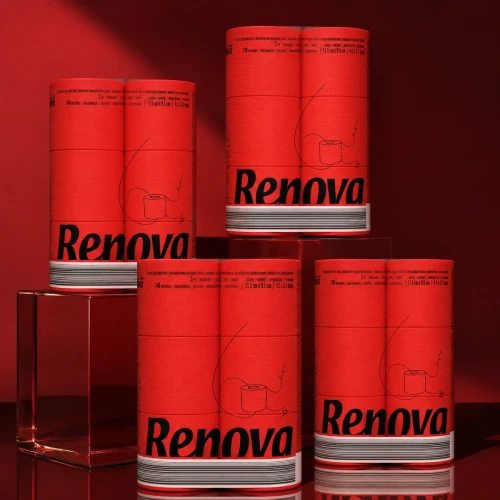 Czerwony papier toaletowy Renova 4 opakowania