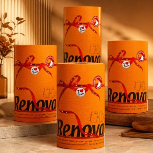 Pomarańczowy Ręcznik Papierowy Kuchenny Renova 4 opakowania