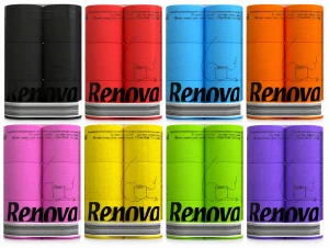Zestaw kolorowego papieru toaletowego Renova Black Label 8 kolorów – 48 rolek