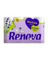 Papier toaletowy Renova Skin Care Lavender 3-warstwowy – opakowanie 12 białych rolek o zapachu lawendy